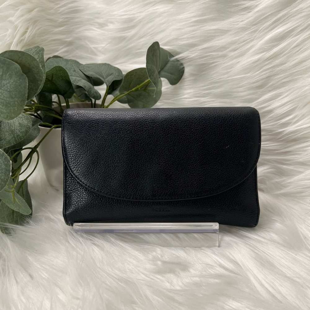FOSSIL Black Leather 2017 Belt Bag and card holder